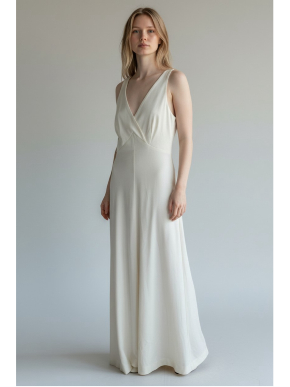 Tony Todd Maxi Dress Ivory Cream V-Neck Vintage 70s Minimalist Boho XS, 0 EUC - Picture 3 of 6